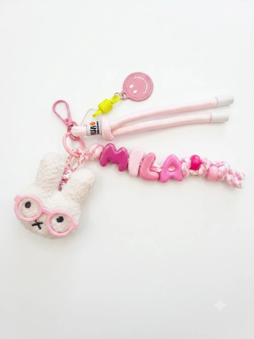 Pink Personalized Bunny Name Keychain - Kids Toy Accessory